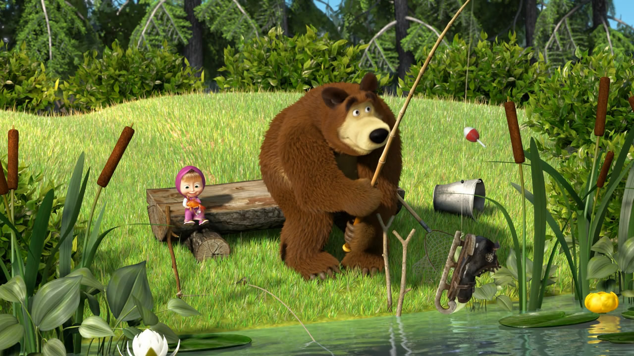 мк маша и медведь на рыбалке